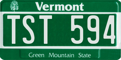 VT license plate TST594