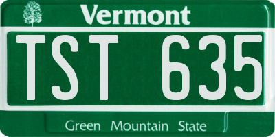 VT license plate TST635