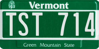VT license plate TST714