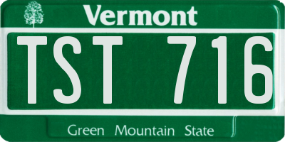 VT license plate TST716