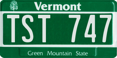 VT license plate TST747