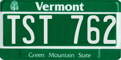 VT license plate TST762
