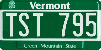 VT license plate TST795