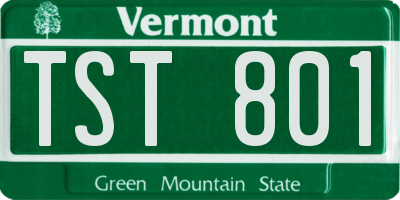 VT license plate TST801