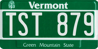 VT license plate TST879