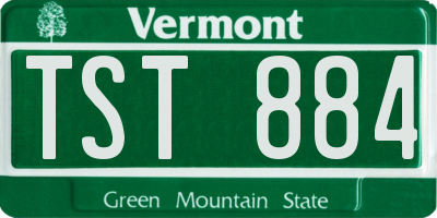VT license plate TST884
