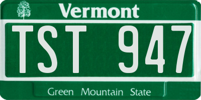VT license plate TST947