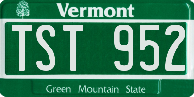VT license plate TST952