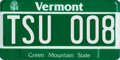 VT license plate TSU008