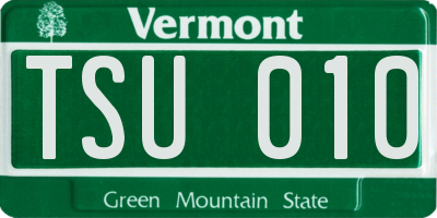 VT license plate TSU010