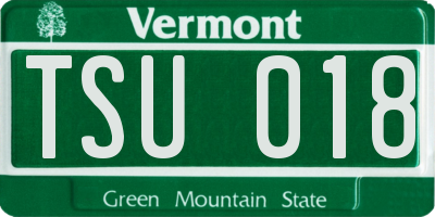 VT license plate TSU018
