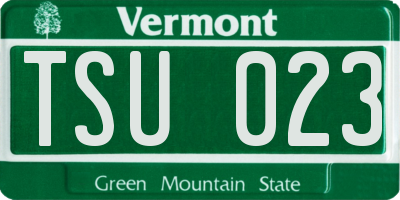 VT license plate TSU023