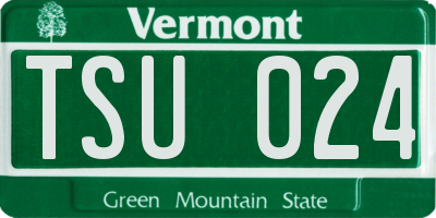 VT license plate TSU024