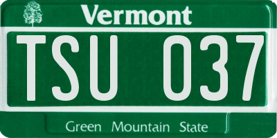 VT license plate TSU037