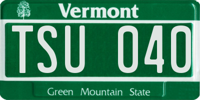 VT license plate TSU040