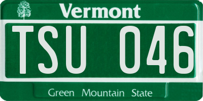 VT license plate TSU046