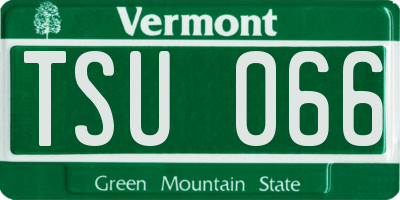 VT license plate TSU066