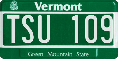 VT license plate TSU109