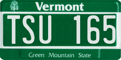 VT license plate TSU165