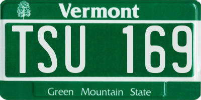 VT license plate TSU169