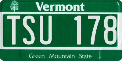 VT license plate TSU178