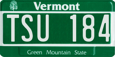 VT license plate TSU184