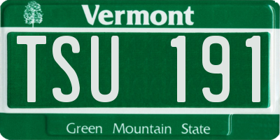 VT license plate TSU191