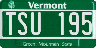 VT license plate TSU195