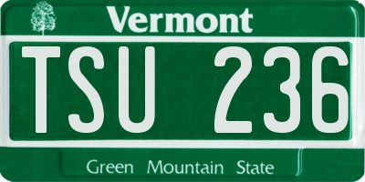 VT license plate TSU236