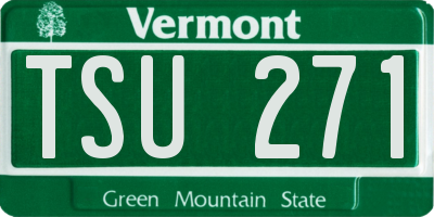 VT license plate TSU271
