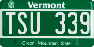 VT license plate TSU339