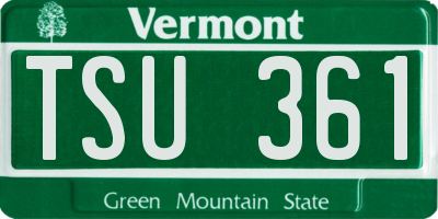 VT license plate TSU361