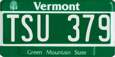 VT license plate TSU379