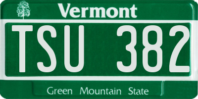 VT license plate TSU382