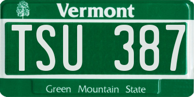 VT license plate TSU387