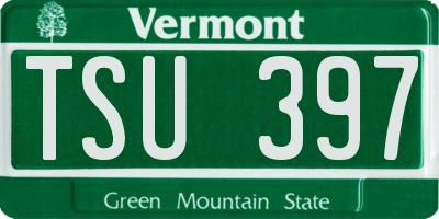 VT license plate TSU397
