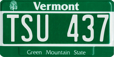 VT license plate TSU437