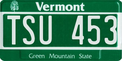 VT license plate TSU453