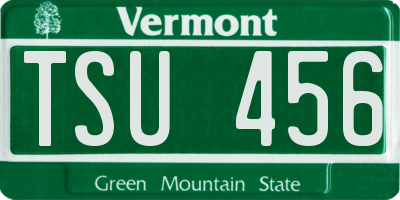 VT license plate TSU456