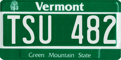 VT license plate TSU482