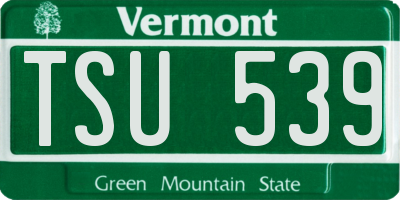 VT license plate TSU539