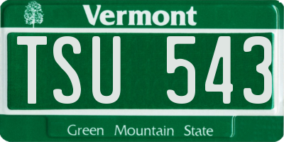 VT license plate TSU543