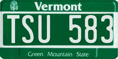 VT license plate TSU583