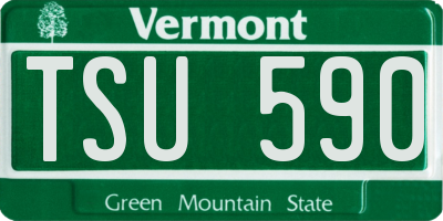 VT license plate TSU590