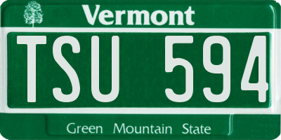 VT license plate TSU594