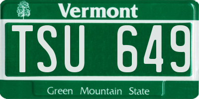 VT license plate TSU649