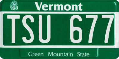 VT license plate TSU677