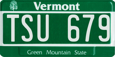 VT license plate TSU679