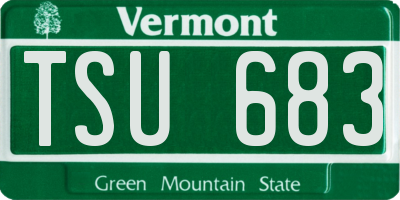 VT license plate TSU683