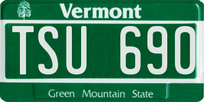 VT license plate TSU690
